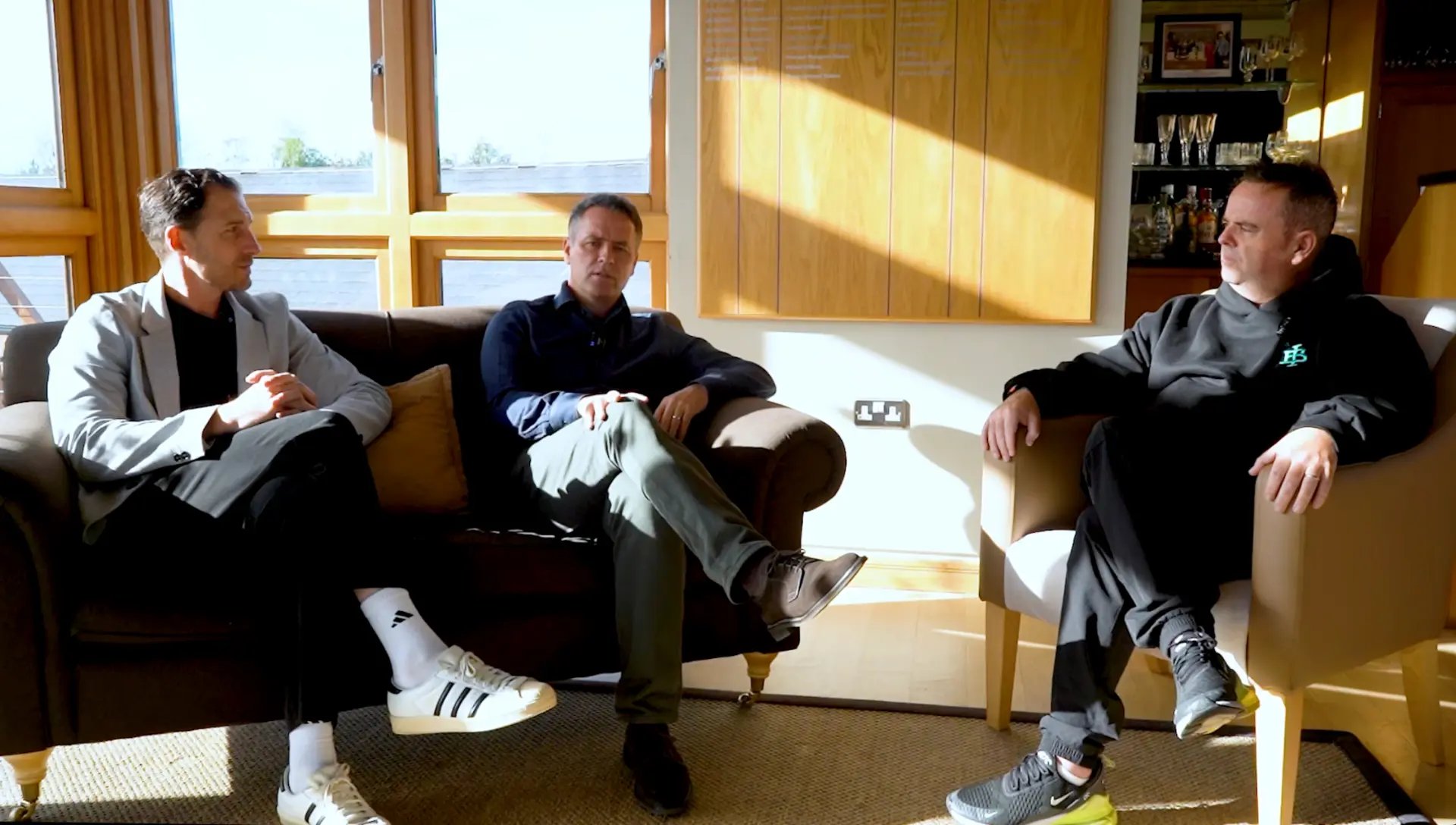 Craig Campbell interviewing Michael Owen for the podcast